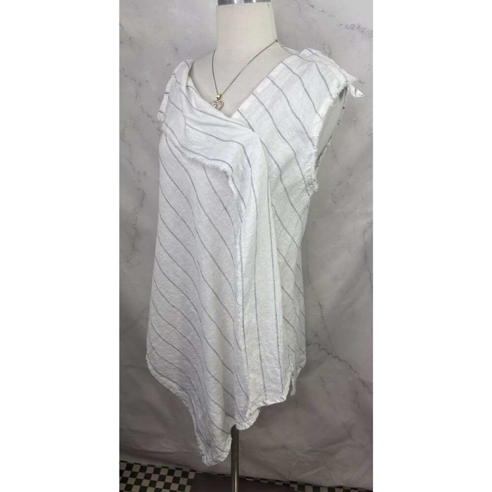 Mara Gibbucci Linen Asymmetrical Oversized Tunic Top Lagenlook Art to Wear sz S - Picture 14 of 16